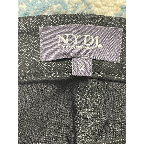 NYDJ ALINA SKINNY BLACK PANTS JEGGINGS SIZE 2 - Picture 6 of 9
